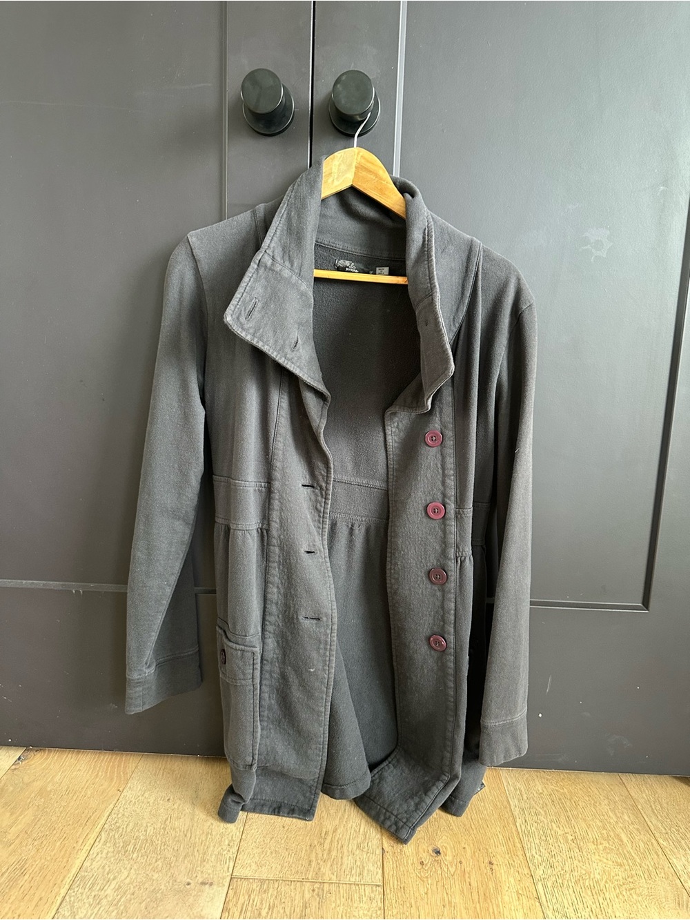 Prana stretch Pea Coat with Contrast Buttons